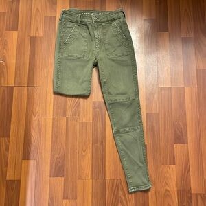 American Eagle Next Level Stretch Hi-Rise Jegging Crop - Green Khaki
